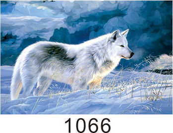 0.6mm Thickness 3D Lenticular Images  ,  Advertising Poster 3D Wolf Picture